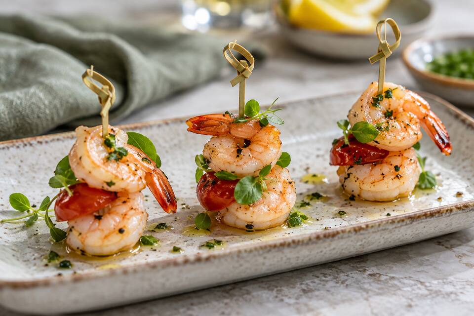 Présentation de Mini-brochettes de gambas